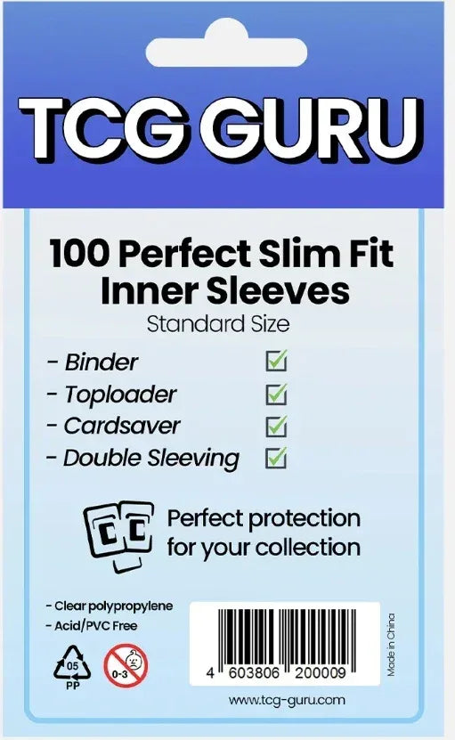 TCG Guru Perfect Slim Fit Inner Sleeves Standard (100 Stück) - Cardframes.de