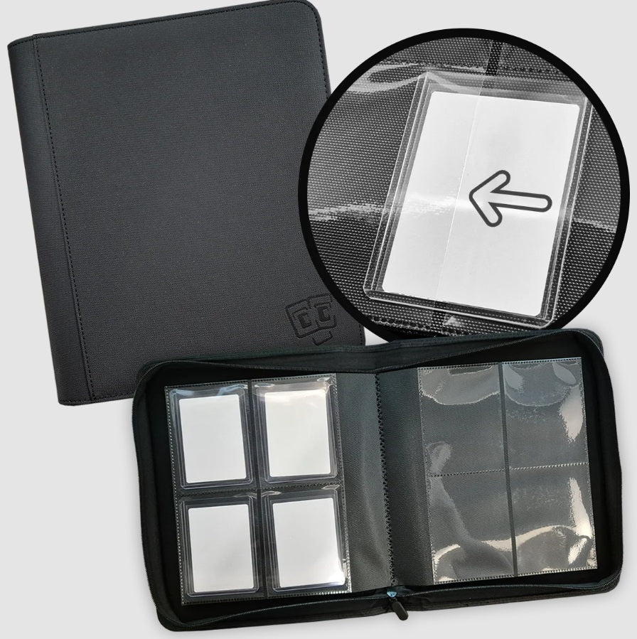 TCG Guru 4-Pocket Toploader Leather Binder Black