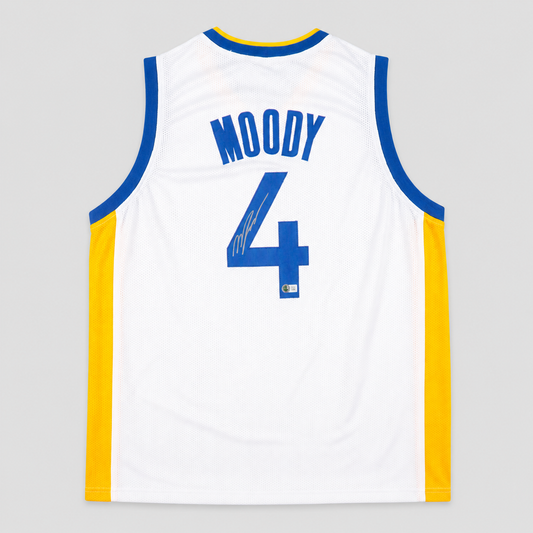 Moses Moody Signiertes Golden State Warriors Trikot – Custom Jersey Weiß Nr. 4 Größe XL mit Beckett COA