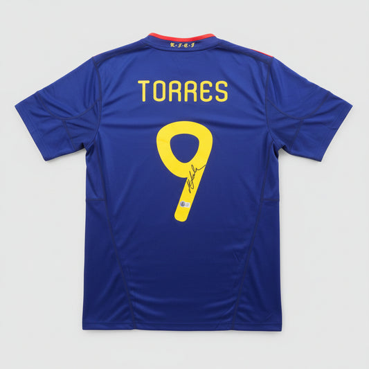 Fernando Torres Signiertes Spanien Trikot - Original Autogramm mit Beckett COA | Größe L