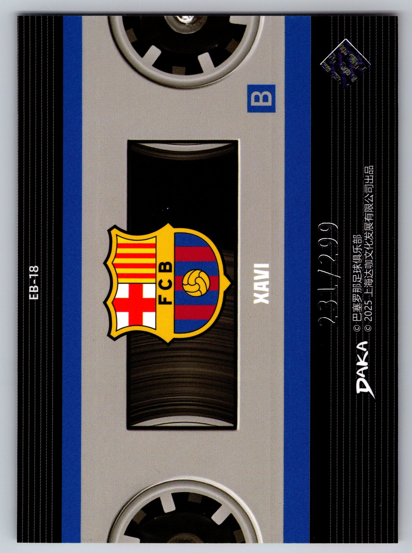 Xavi - DAKA Top Audience 2025-26 FC Barcelona #EB-18 Echoes of Barcelona (Mixtape) Insert nummeriert Legende