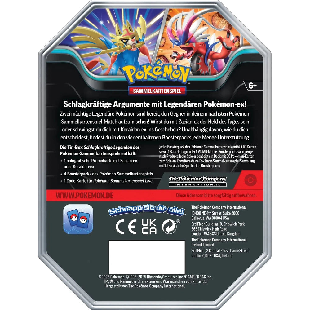 Pokémon Tin #122 Zacian-ex (deutsch) - Cardframes.de
