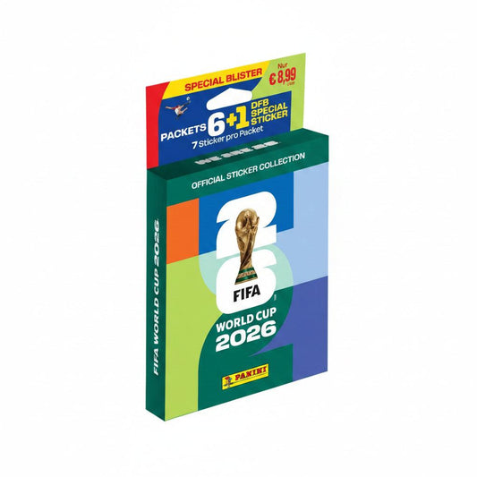 2026 FIFA World Cup Sticker Eco Blister – 6 Packs + DFB Special Sticker WM 2026 - Cardframes.de