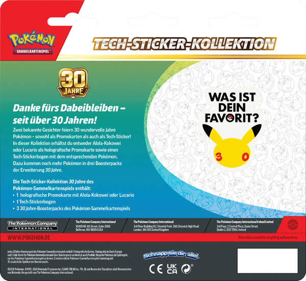 Pokémon 30 Jahre Tech-Sticker-Kollektion Variante Lucario