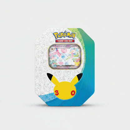 Pokémon 30 Jahre Tin-Box #1 Tag mit Feelinara-ex Promokarte und 4 Boosterpacks der Erweiterung 30 Jahre