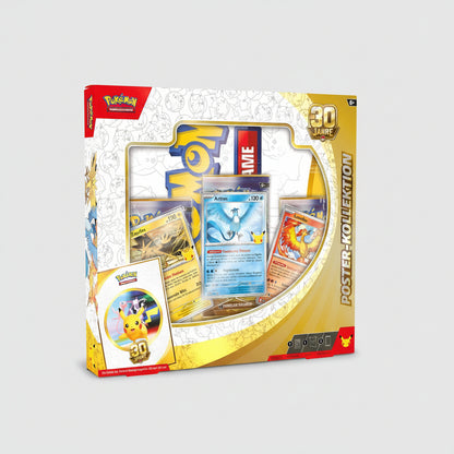 Pokémon 30 Jahre Poster-Kollektion mit Arktos, Zapdos und Lavados Promokarten, Poster und 3 Boosterpacks