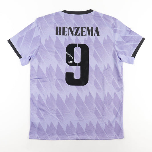 Karim Benzema Signiertes Real Madrid Auswärtstrikot 2022/23 – Original Adidas Nr. 9 mit Beckett COA | Sein letztes Real Madrid Trikot