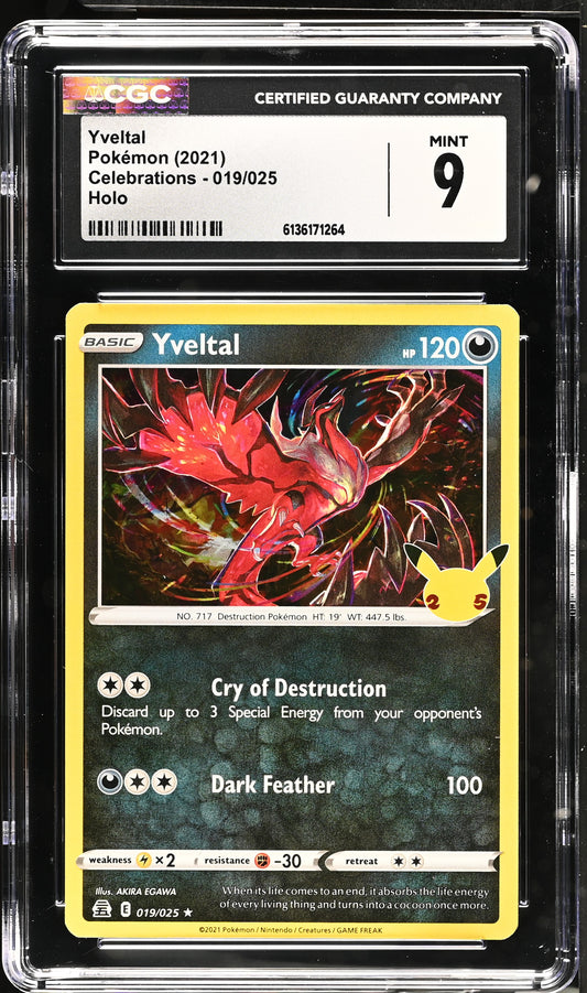 Pokémon Yveltal Holo Sammelkarte CGC 9 Mint im Grading-Slab, Vorderseite
