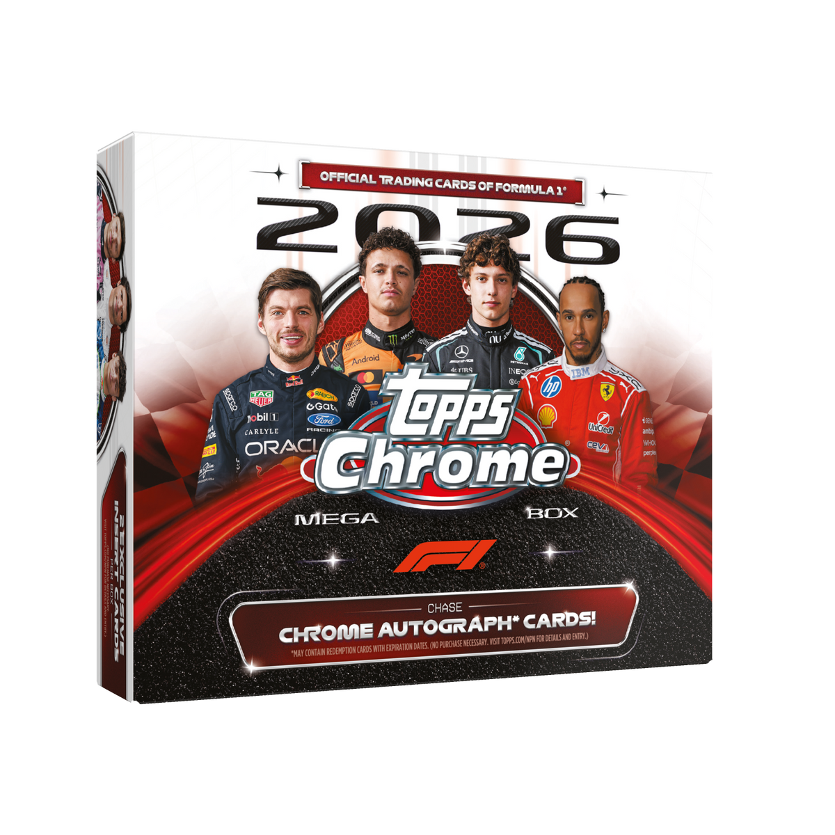 2026 Topps Chrome Formel 1 Mega Box, Verpackung