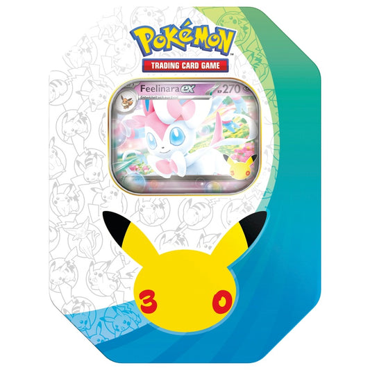 Pokémon Tin-Box 30 Jahre Feelinara-ex, deutsche Metalldose im Tag-Design