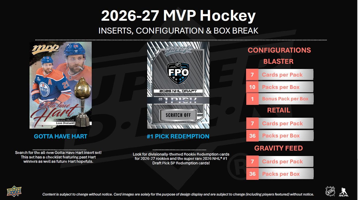 2026–27 NHL Upper Deck MVP Hockey (Hobby Box) | Vorbestellung | Release 15.08.2026 - Cardframes.de