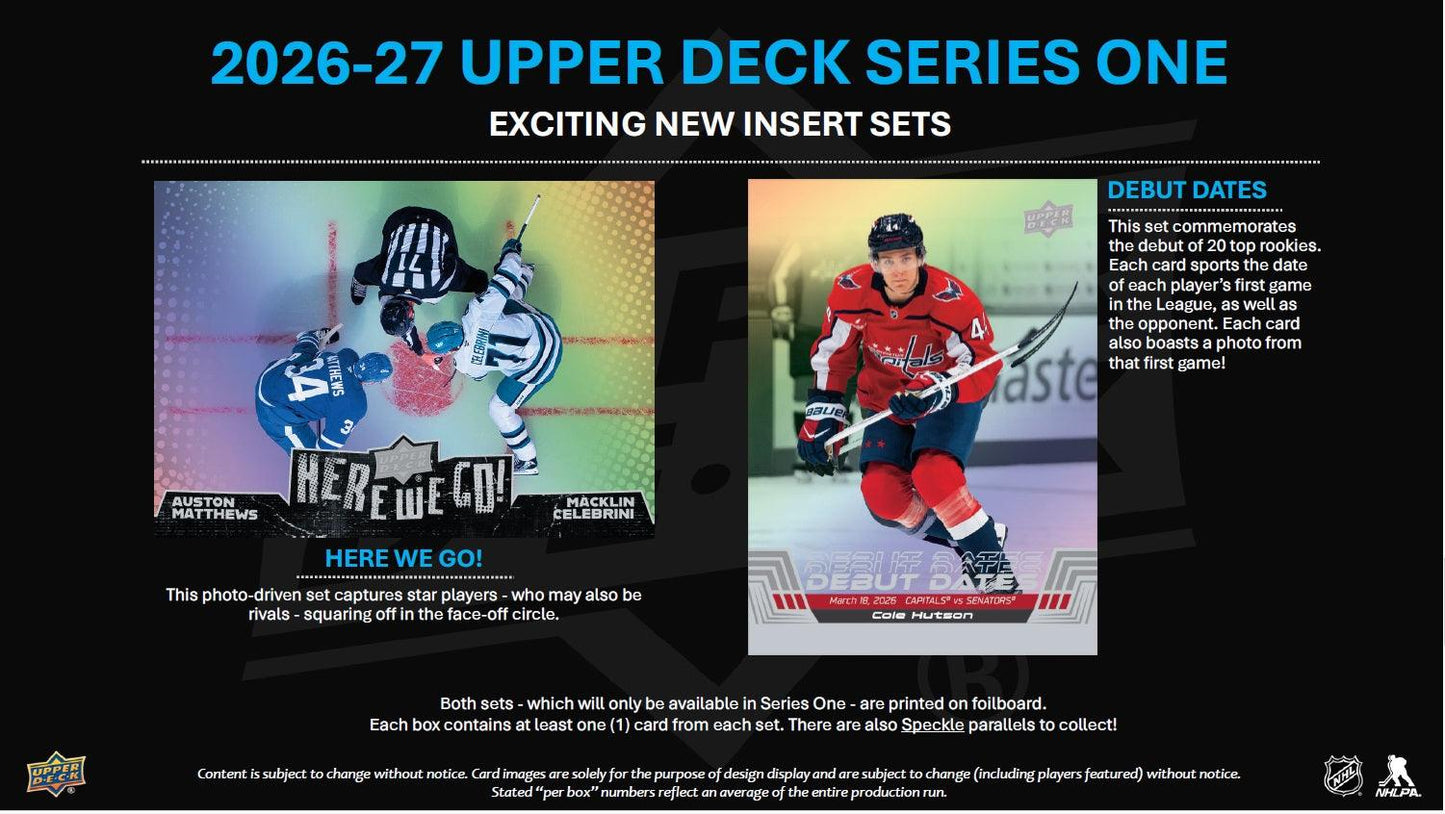 2026–27 NHL Upper Deck Series 1 Hockey (Hobby Box) | Vorbestellung | Release 07.10.2026 - Cardframes.de