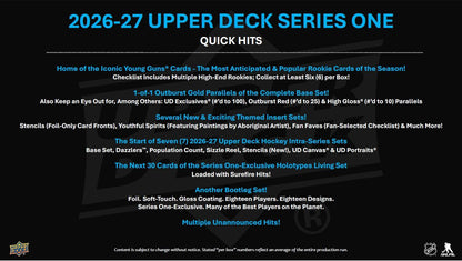2026–27 NHL Upper Deck Series 1 Hockey (Hobby Box) | Vorbestellung | Release 07.10.2026 - Cardframes.de