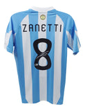 Javier Zanetti Signiertes Argentinien Trikot – Original Adidas Authentic Heimtrikot Nr. 8 mit Beckett COA