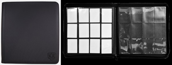 TCG Guru 12 Pocket Toploader Leather Binder Black