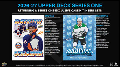 2026–27 NHL Upper Deck Series 1 Hockey (Hobby Box) | Vorbestellung | Release 07.10.2026 - Cardframes.de
