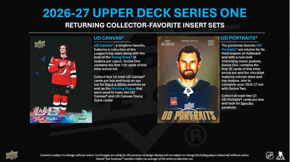 2026–27 NHL Upper Deck Series 1 Hockey (Hobby Box) | Vorbestellung | Release 07.10.2026 - Cardframes.de