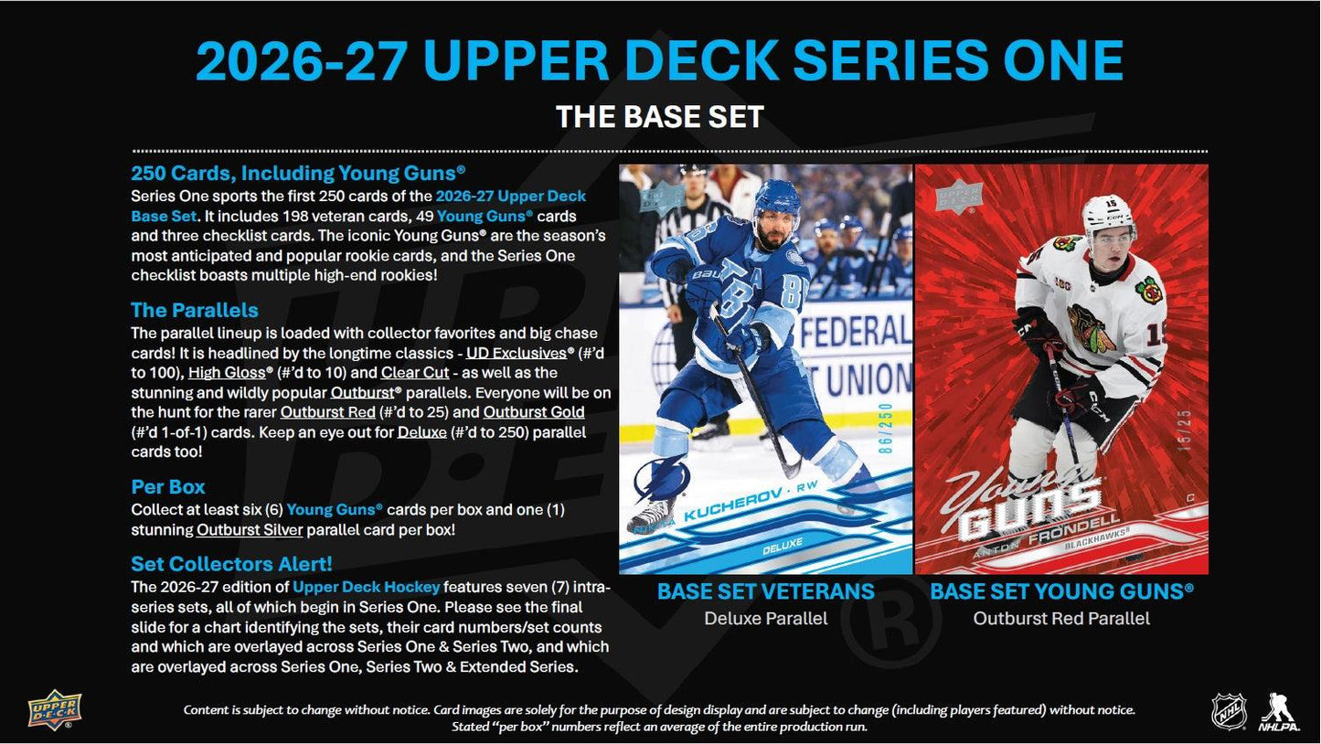2026–27 NHL Upper Deck Series 1 Hockey (Hobby Box) | Vorbestellung | Release 07.10.2026 - Cardframes.de