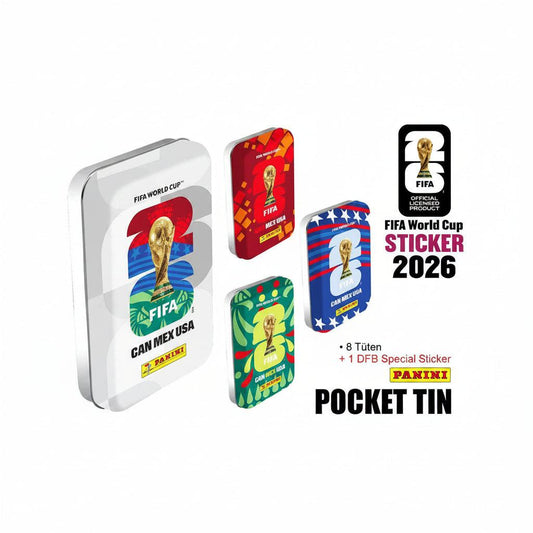 2026 FIFA World Cup Sticker Pocket Tin – Offizielle WM 2026 Sammelbox mit Stickern - Cardframes.de