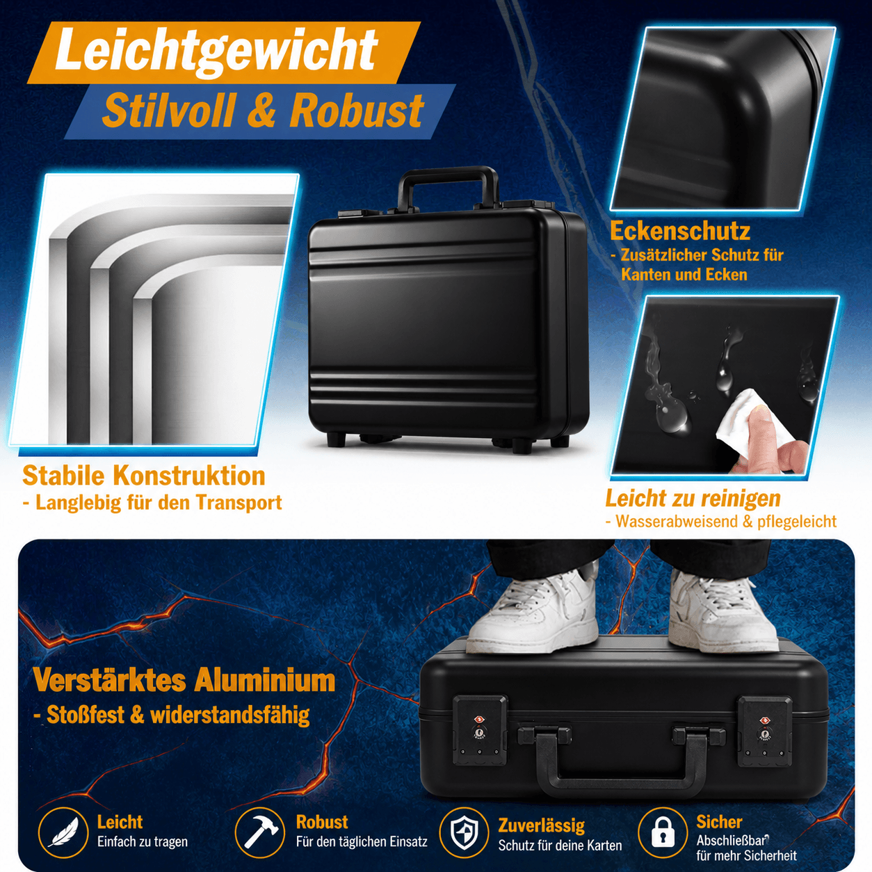 Cardframes Aluminium Sammelkartenkoffer – Robust, Abschließbar & Perfekt für Toploader, Slabs - Cardframes.de