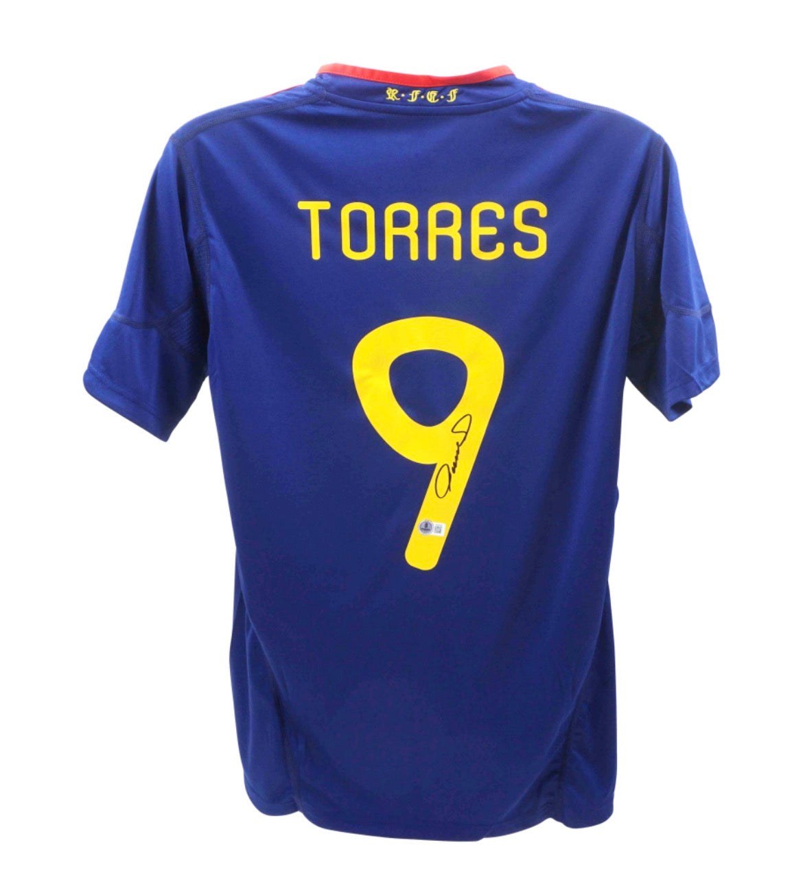 Fernando Torres Signiertes Spanien Trikot - Original Autogramm mit Beckett COA | Größe L