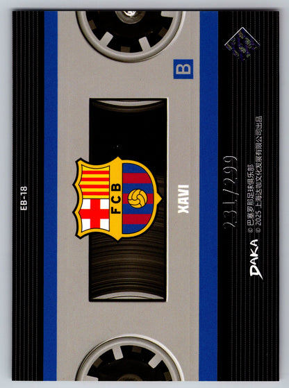 Xavi - DAKA Top Audience 2025-26 FC Barcelona #EB-18 Echoes of Barcelona (Mixtape) Insert nummeriert Legende