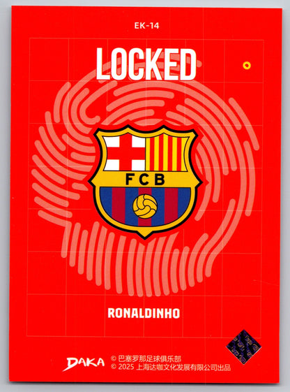 Ronaldinho - DAKA Top Audience 2025-26 FC Barcelona #EK-14 Electrical Pattern Key (Locked) Insert Legende