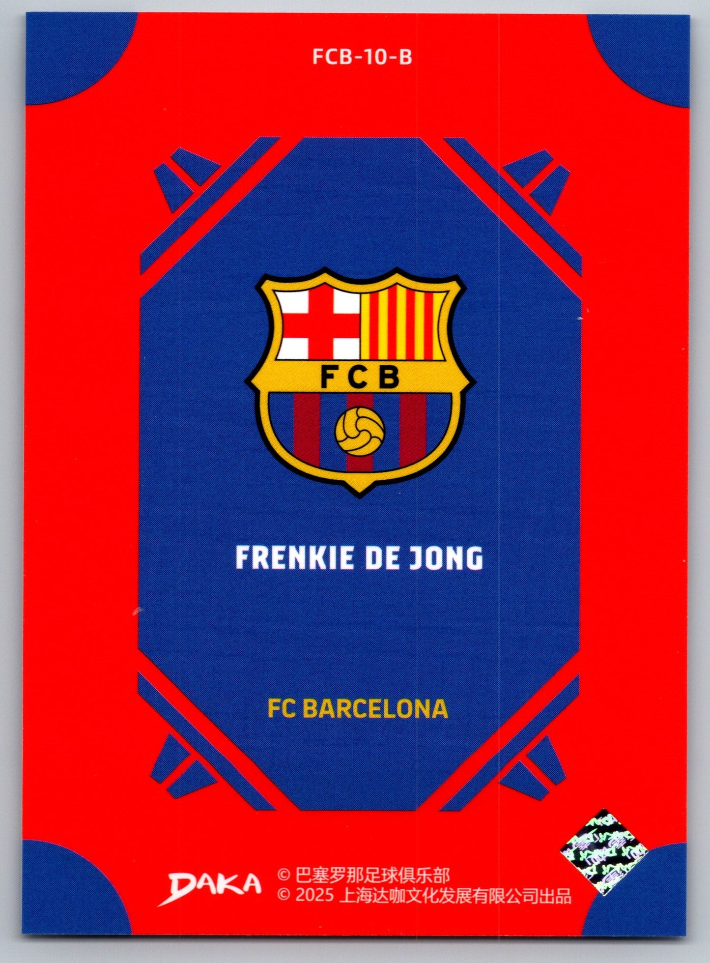 Frenkie de Jong - DAKA Top Audience 2025-26 FC Barcelona #FCB-10-B Fußball Sammelkarte