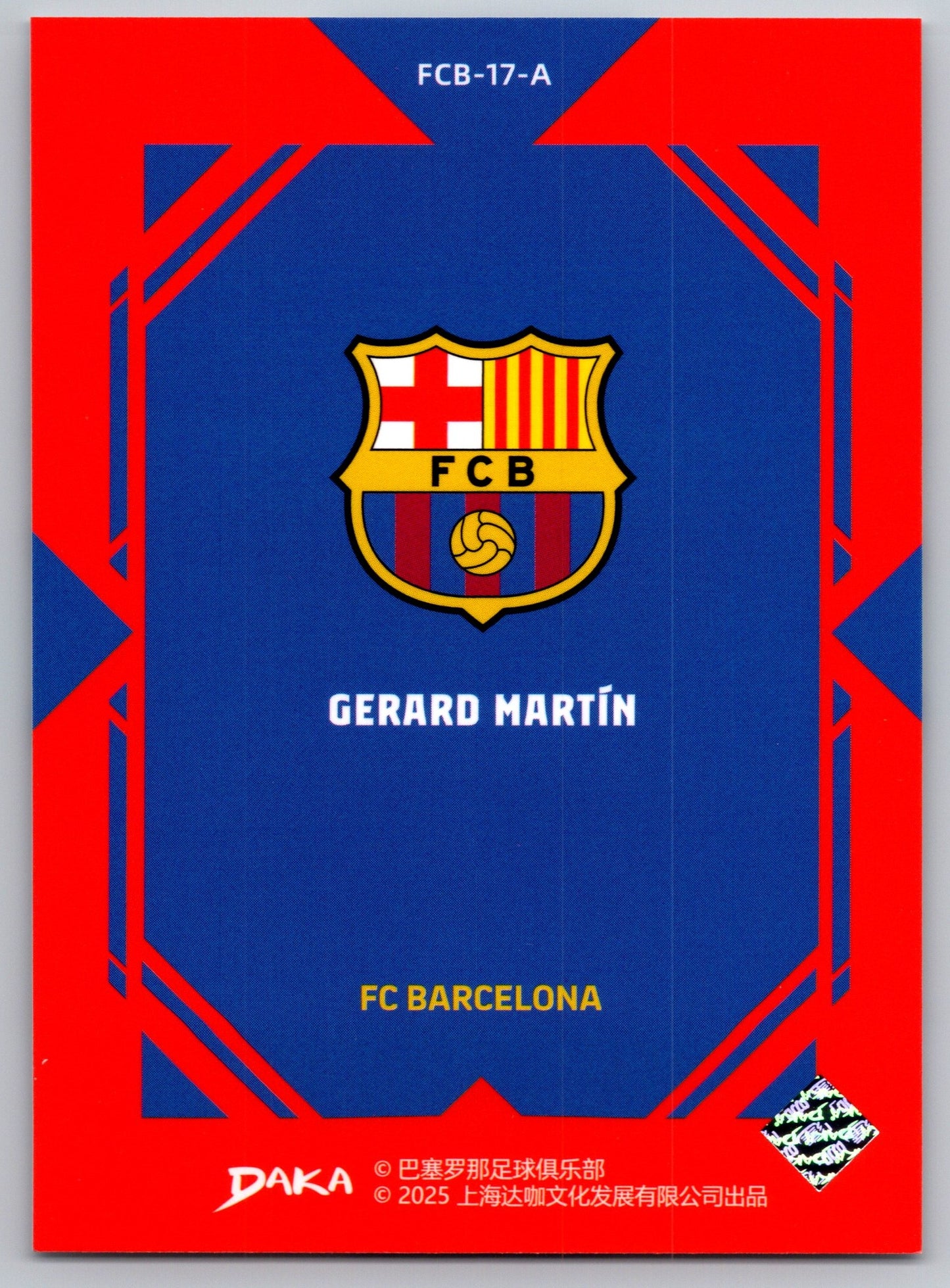 Gerard Martín - DAKA Top Audience 2025-26 FC Barcelona #FCB-17-A Fußball Sammelkarte
