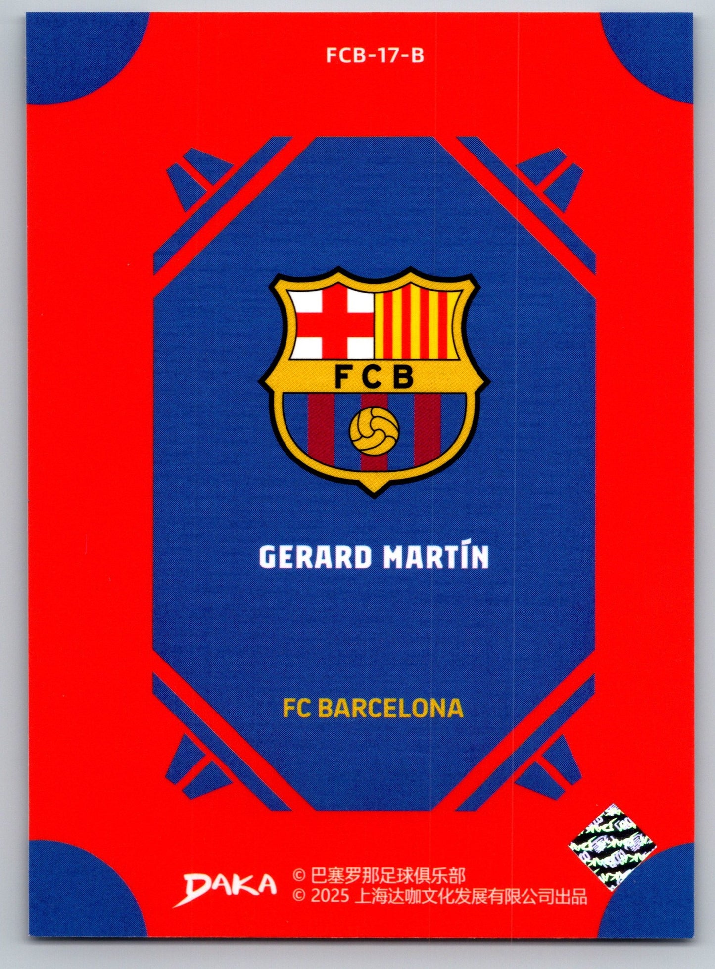 Gerard Martín - DAKA Top Audience 2025-26 FC Barcelona #FCB-17-B (nummeriert /199) Fußball Sammelkarte