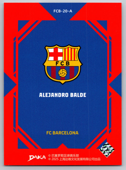 Alejandro Balde - DAKA Top Audience 2025-26 FC Barcelona #FCB-20-A Fußball Sammelkarte
