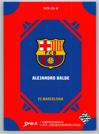 Alejandro Balde - DAKA Top Audience 2025-26 FC Barcelona #FCB-20-B Fußball Sammelkarte