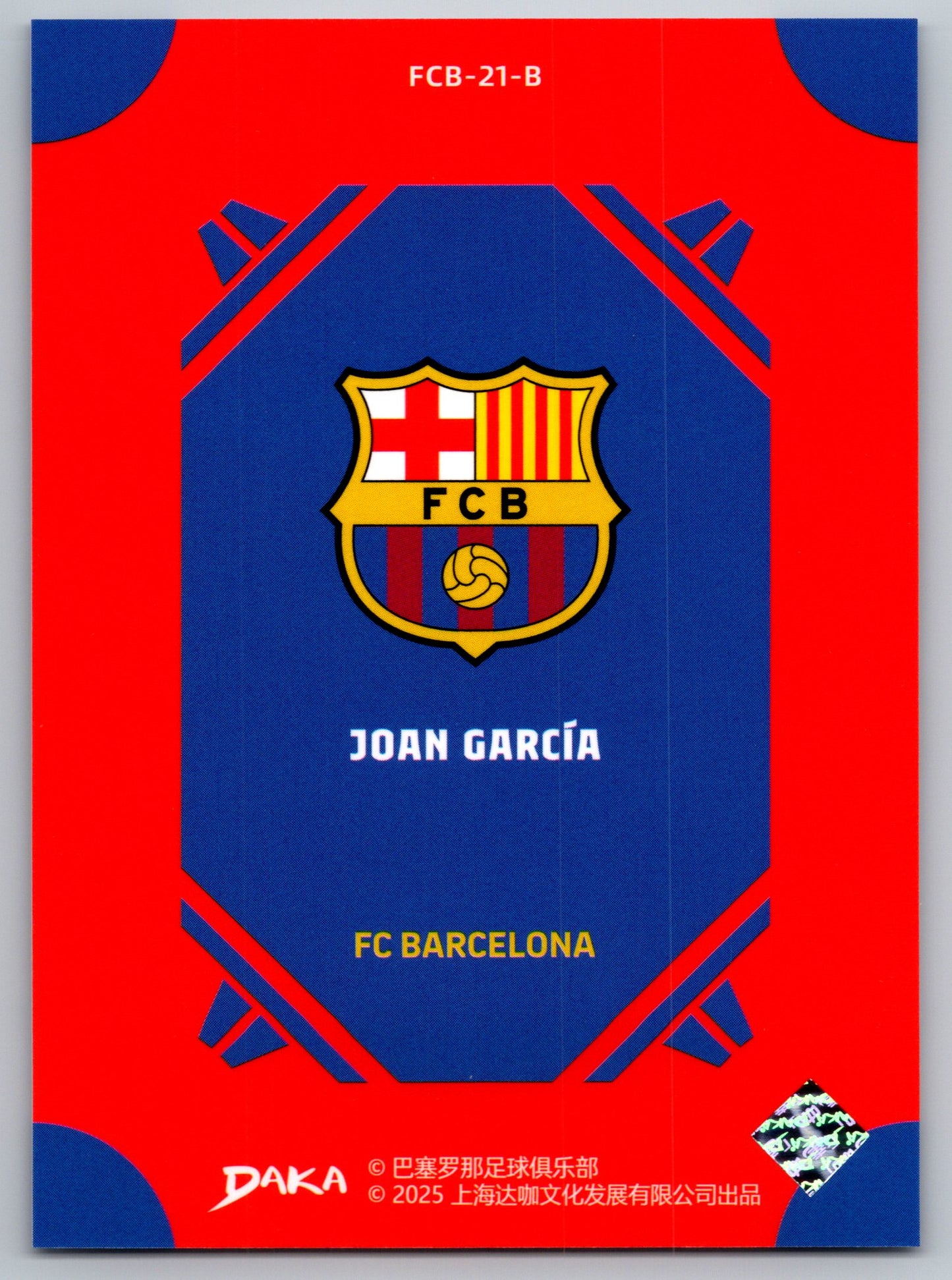 Joan García - DAKA Top Audience 2025-26 FC Barcelona #FCB-21-B Fußball Sammelkarte