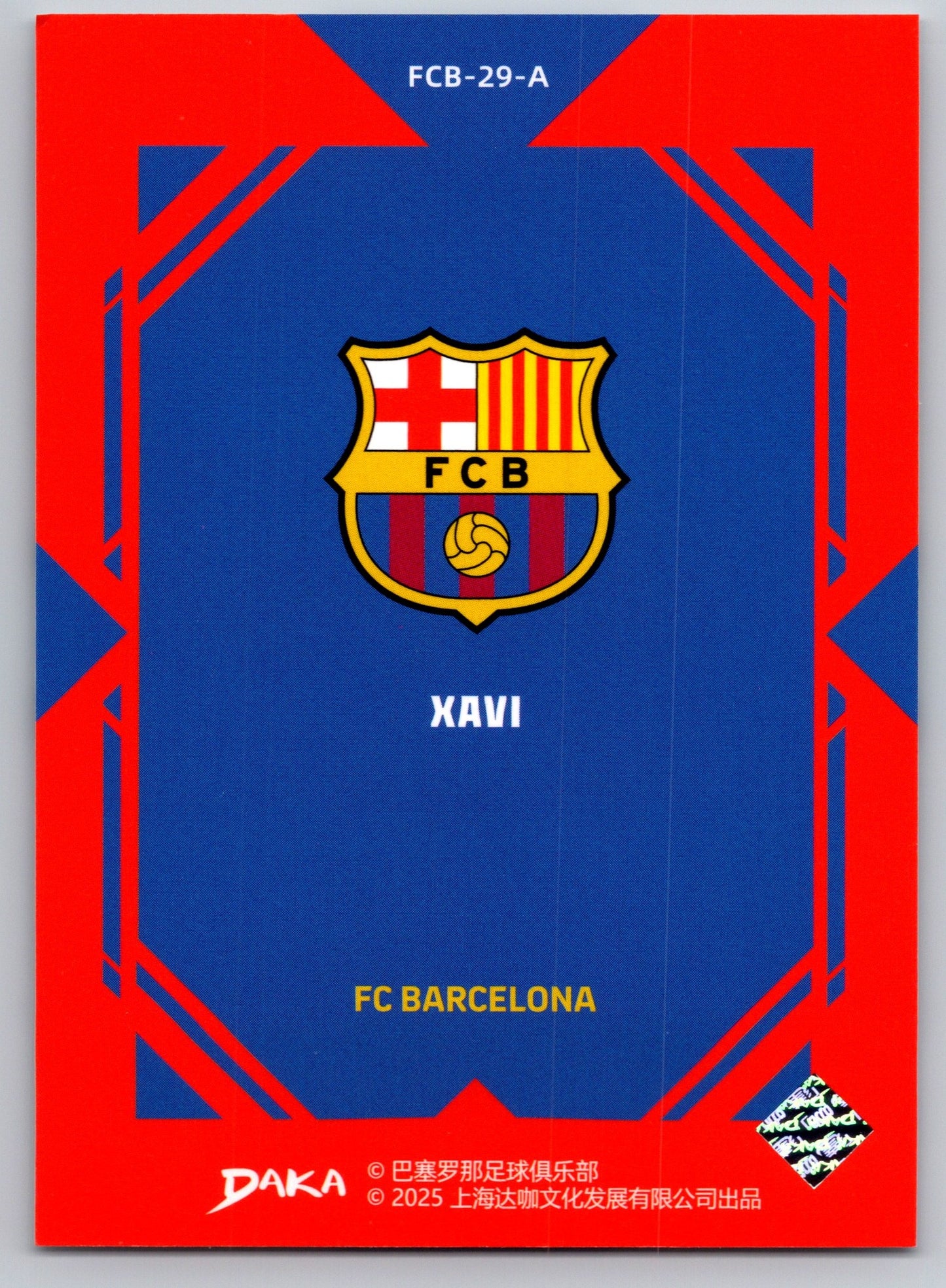 Xavi - DAKA Top Audience 2025-26 FC Barcelona #FCB-29-A Fußball Sammelkarte Legende