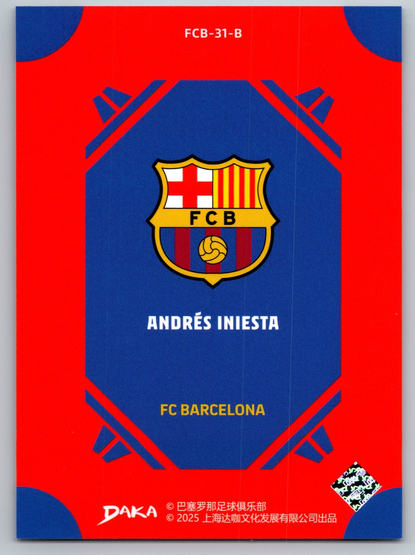 Andrés Iniesta - DAKA Top Audience 2025-26 FC Barcelona #FCB-31-B Fußball Sammelkarte Legende