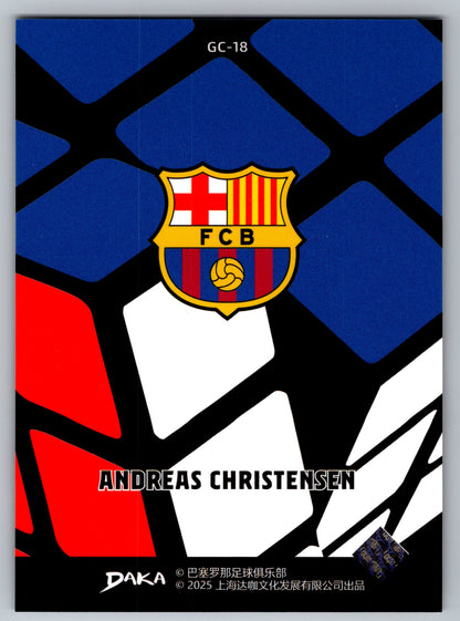 Andreas Christensen - DAKA Top Audience 2025-26 FC Barcelona #GC-18 Green Field Cube Insert