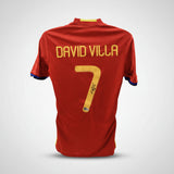 David Villa Signiertes Spanien Trikot – Original Adidas Authentic Nr. 7 Handsigniert mit Beckett COA - Cardframes.de