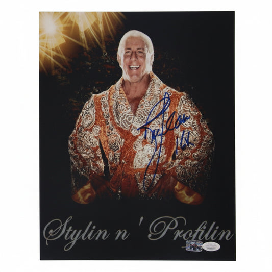 Ric Flair Signed WWE 11x14 Photo Inscribed "16x" (JSA & Flair) – Stylin' n' Profilin'