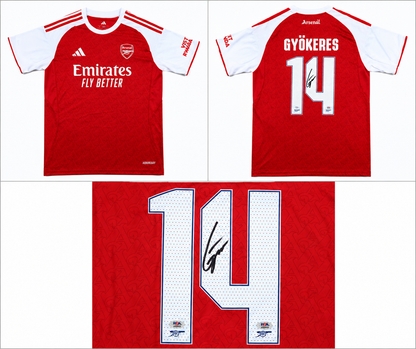 Viktor Gyökeres Signiertes Arsenal FC Trikot 2025/26 – Original Adidas Authentic Heimtrikot Nr. 14 mit PSA COA