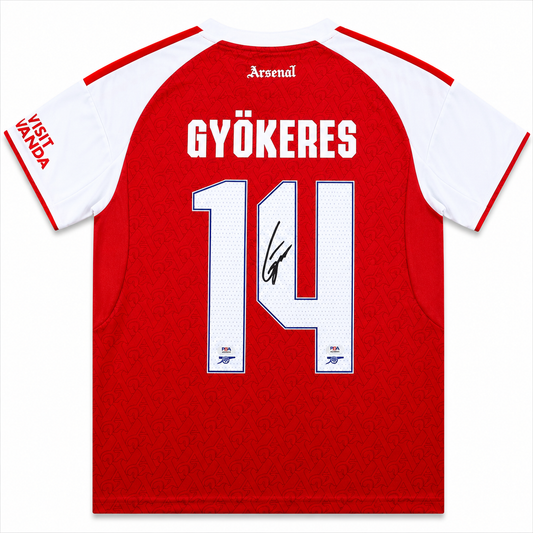 Viktor Gyökeres Signiertes Arsenal FC Trikot 2025/26 – Original Adidas Authentic Heimtrikot Nr. 14 mit PSA COA
