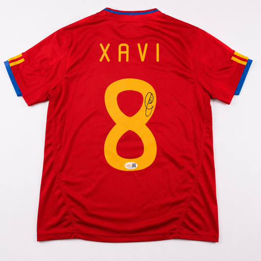 Xavi Hernández Signiertes Spanien Trikot WM 2010 – Original Adidas Authentic Weltmeister-Trikot Nr. 8 mit JSA COA