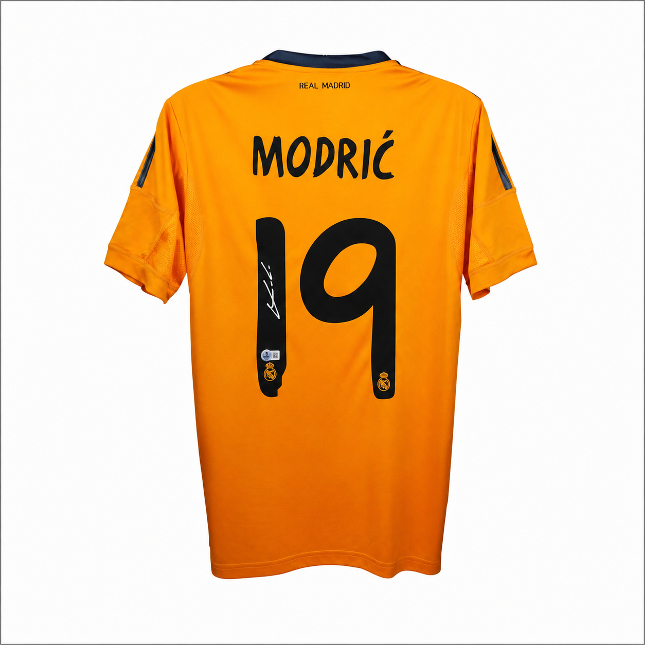Luca Modrić Signiertes Trikot Real Madrid 2013/14 – Original Adidas Orange Auswärtstrikot mit Beckett COA - Cardframes.de