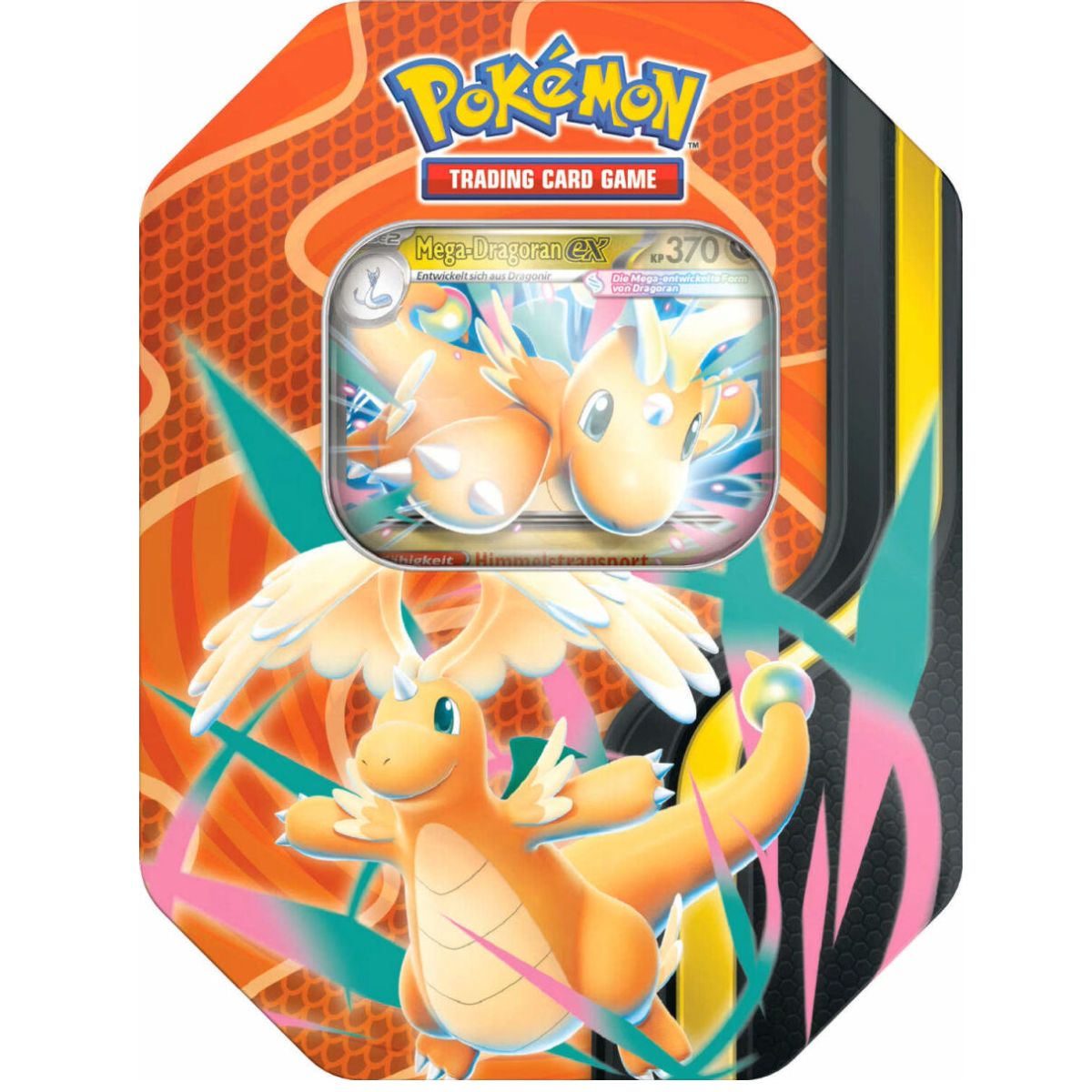 Pokémon Tin-Box 130 Mega-Dragoran-ex, deutsche Ausgabe, Metalldose mit 4 Boostern