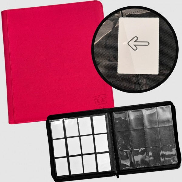 TCG Guru 12-Pocket Zipper Binder Xenon Rot für 480 Karten
