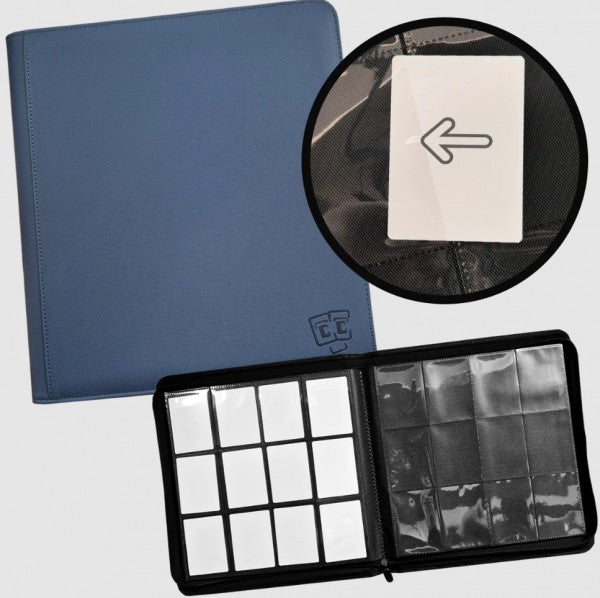 TCG Guru 12-Pocket Zipper Binder Xenon Blau für 480 Karten
