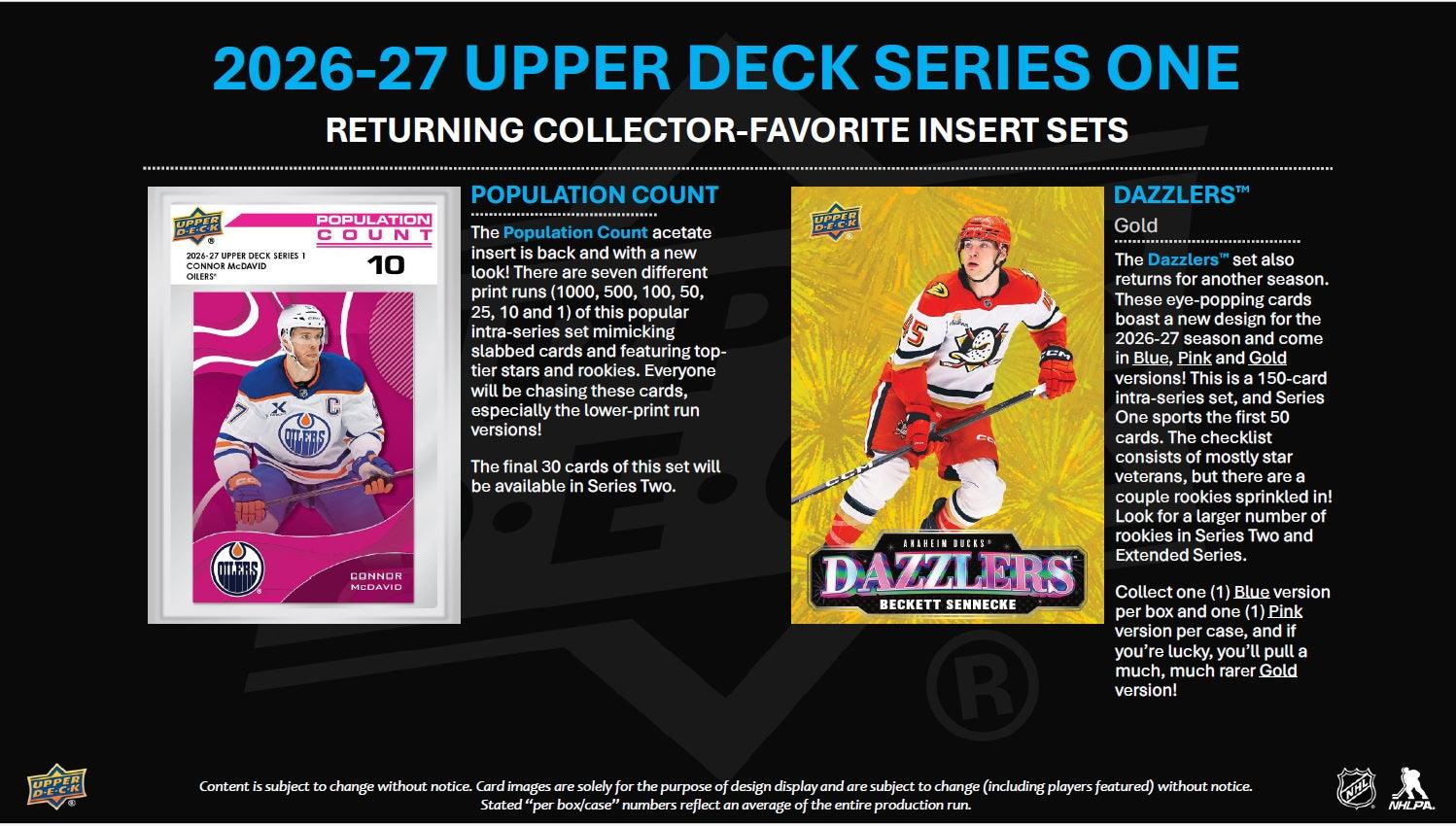 2026–27 NHL Upper Deck Series 1 Hockey (Hobby Box) | Vorbestellung | Release 07.10.2026 - Cardframes.de