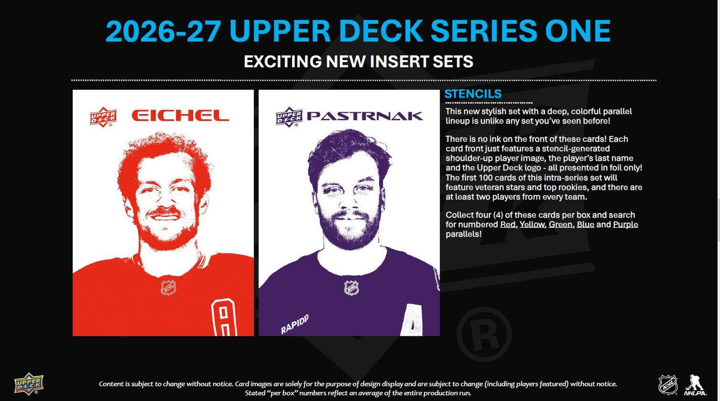 2026–27 NHL Upper Deck Series 1 Hockey (Hobby Box) | Vorbestellung | Release 07.10.2026 - Cardframes.de