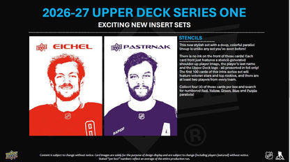 2026–27 NHL Upper Deck Series 1 Hockey (Hobby Box) | Vorbestellung | Release 07.10.2026 - Cardframes.de