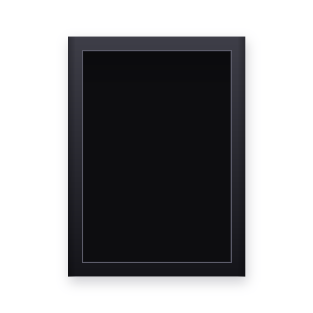 Sammelkartenrahmen 21 × 30 cm in Schwarz