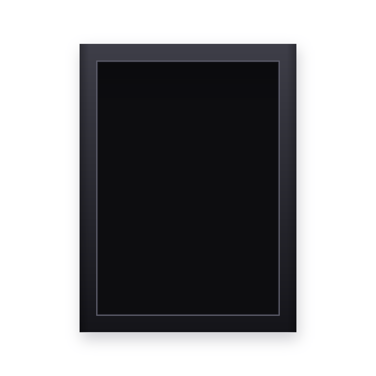 Sammelkartenrahmen 50 × 70 cm in Schwarz